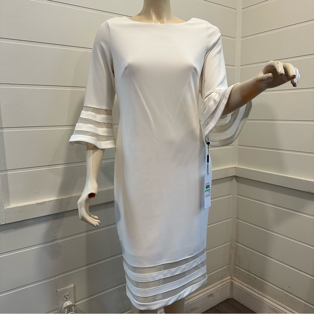 Calvin Klein white quarter sleeve dress